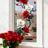 Festivaldeko Valentinstag Rote Rose Schmetterling Aufkleber Transparent Glasaufkleber Für Wohnzimmer Festliche Atmosphäre