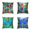 Süße tropische Papageien Vögel Kissenbezüge 45x45 Weiche Papageien Wurfkissenhülle für Sofa Quadratischer Kissenbezug Heimdekoration