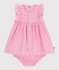 dress A0CLO 18 months 81cm [Petit Bateau] Short-sleeved White/Pink