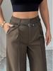 2025 Autumn/Winter Women's Casual High-Waisted Loose Straight-Leg Pants
