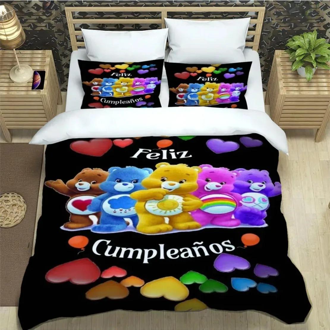 

Изысканные 3D Обои с Мишками Заботы, Мультяшный Принт, Постельный Комплект, Пододеяльник, Одеяло, Кровать, Взрослый, Молодежный, Девочка, Мальчик, Подарок 135x200cm