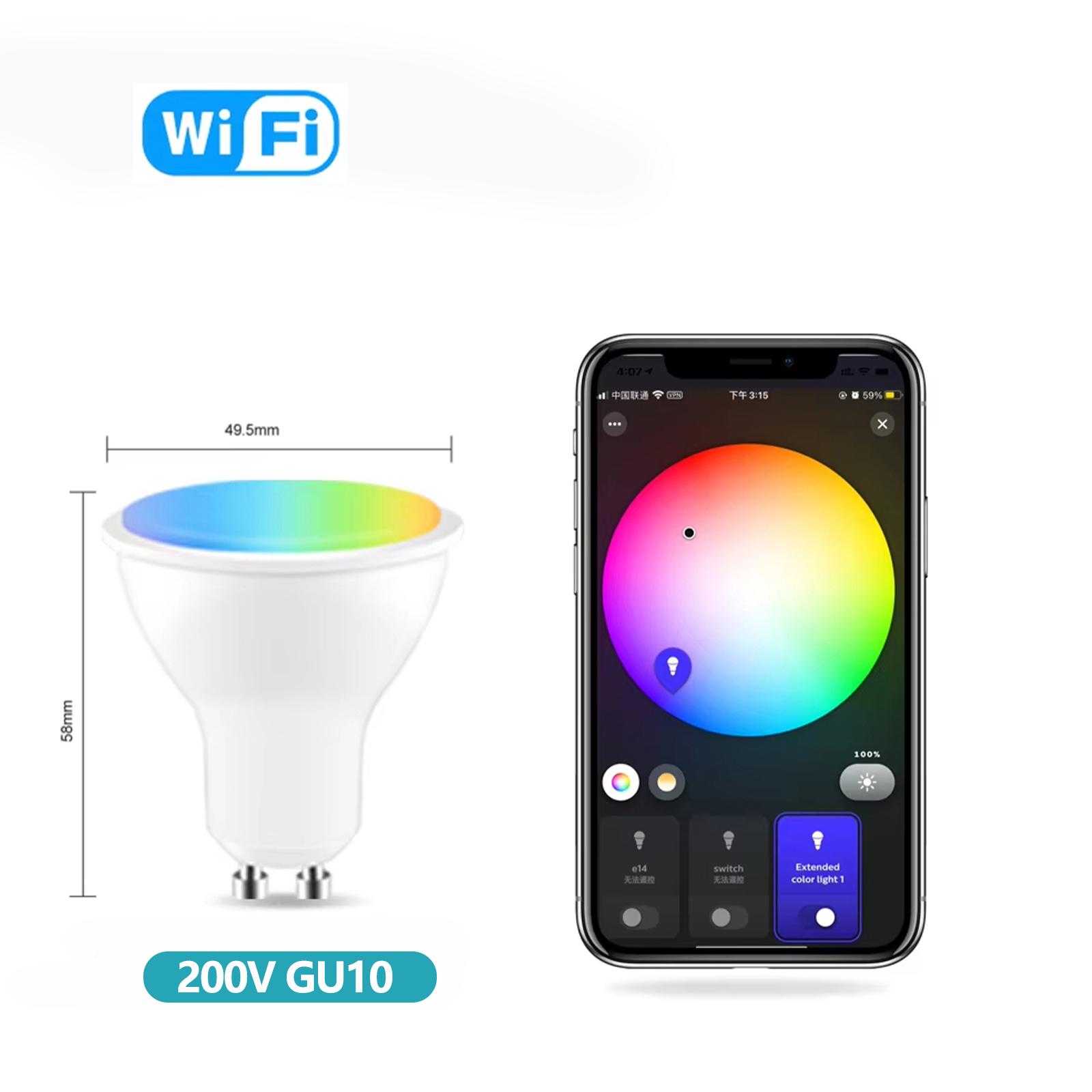 Умная WIFI лампочка Tuya E27 E14 GU10 RGB+CW+WW Диммируемая светодиодная лампа Управление через приложение с таймером Голосовое управление Работает с Alexa Google Home