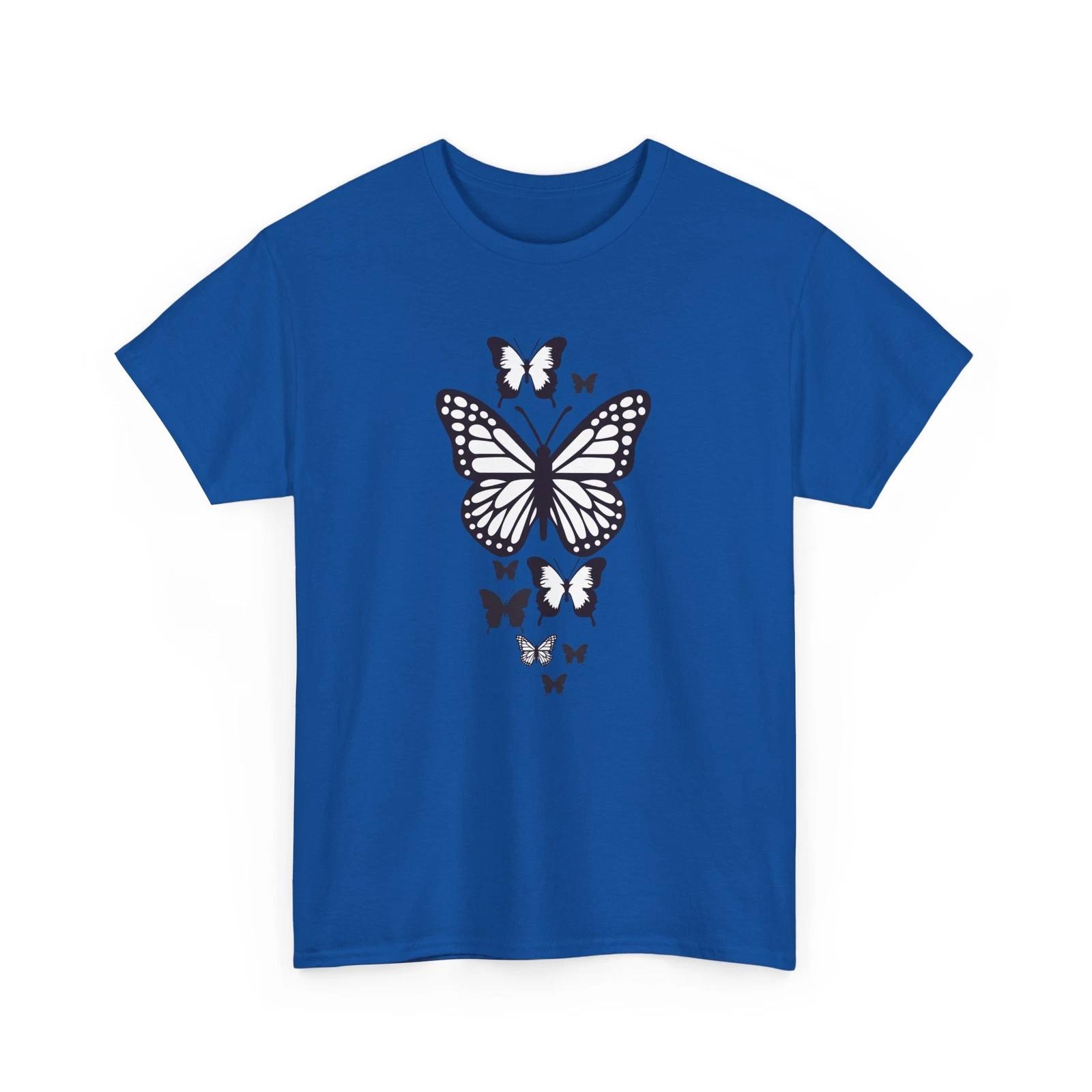 

Butterfly Flower T-Shirt - Chic Metallic Flower Tee for Luxury Lovers XL