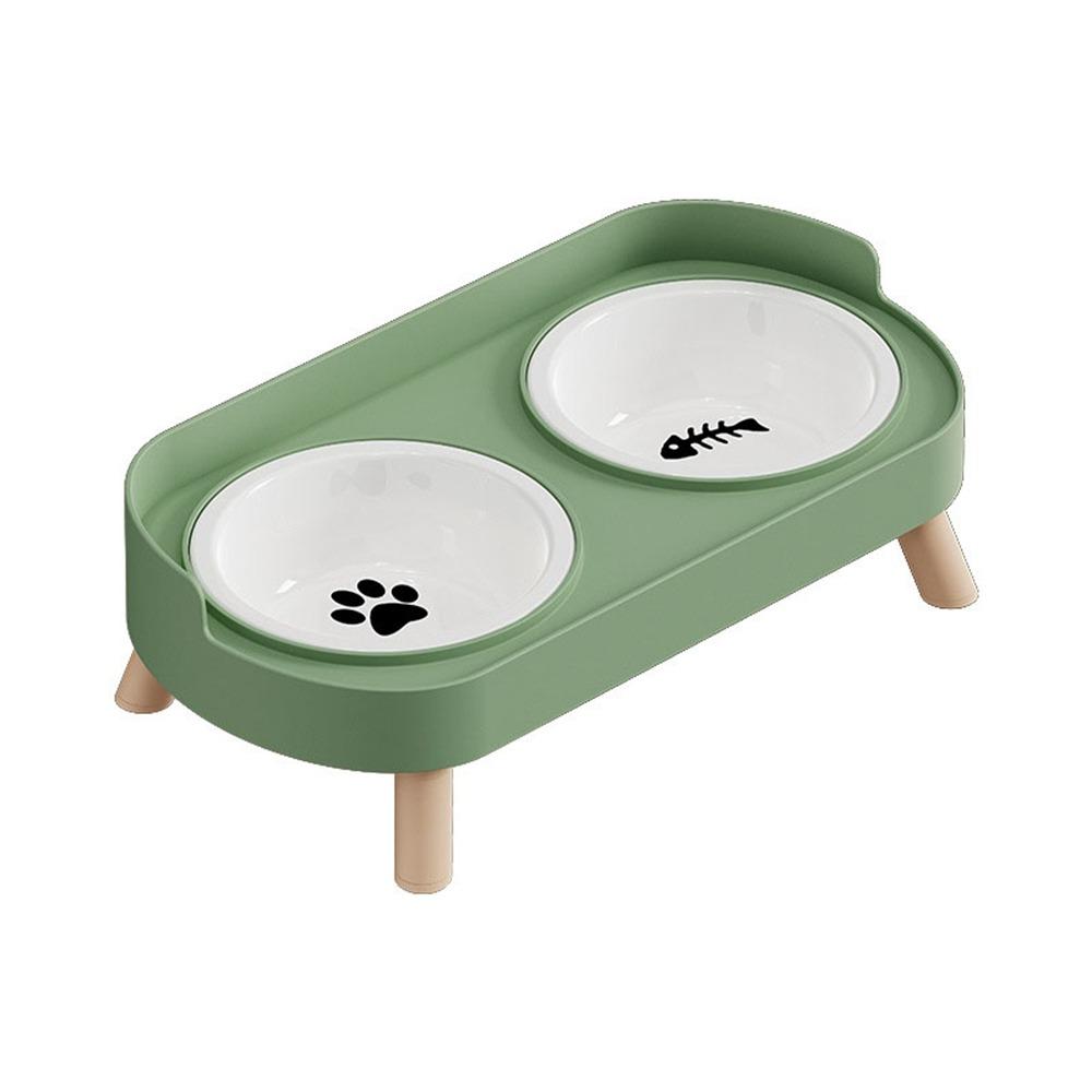 

Large Capacity Elevated Dog Bowl Ceramic Pet Food Water Feeder Cat Water Bowls Pet Feeding зелёный