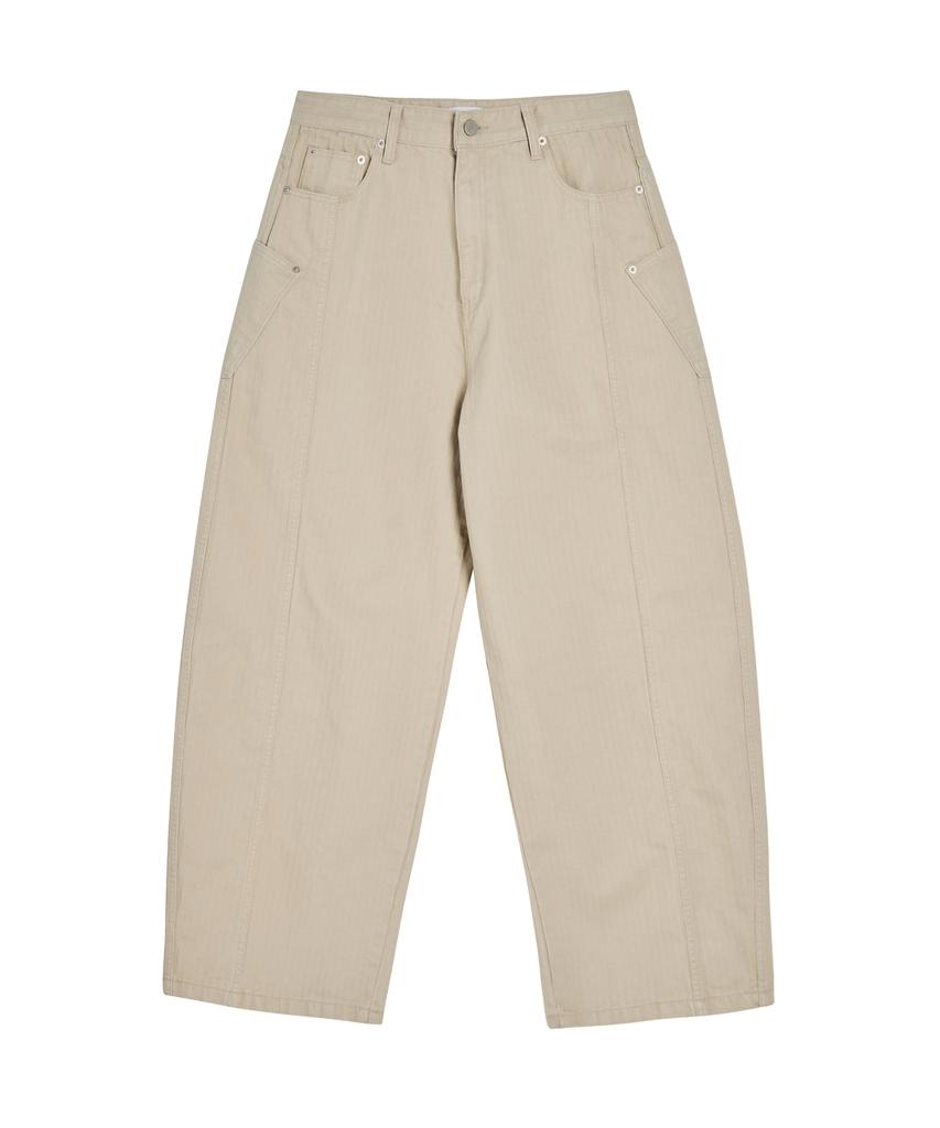 Akesi Crude Double Pocket Curved Pants_Beige