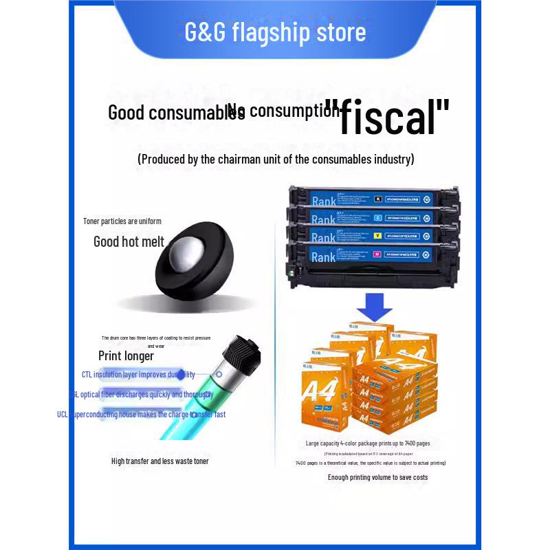 Gezhige Compatible Toner Cartridge for HP M251n, CF210A, M251NW, M276N, M276NW Pro 2.