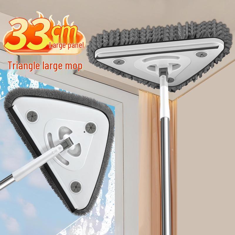 High-Rise Double-Sided Glass Cleaning Squeegee with Telescopic Pole