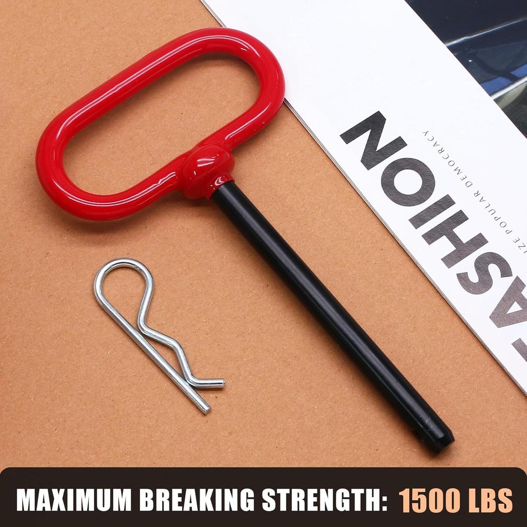 2Pcs Lawn Mower Trailer Hitch Pin 3/8 X 4 Inch Trailer Gate Pin, Heavy Duty Towing Hitch Pin With Rubber Coated, Garden Tractor Trailer Hitch Pin For