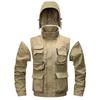 Removable Sleeve Jacket Men'S New Spring And Autumn Outdoor Windproof Jacket Loose Large Size Casual Multi-Pocket Tooling Jacket