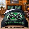 Hannover 96 Pattern Bedding 3Pcs Set Custom Name, Bed Sheet And Pillowcases For Home Bedroom