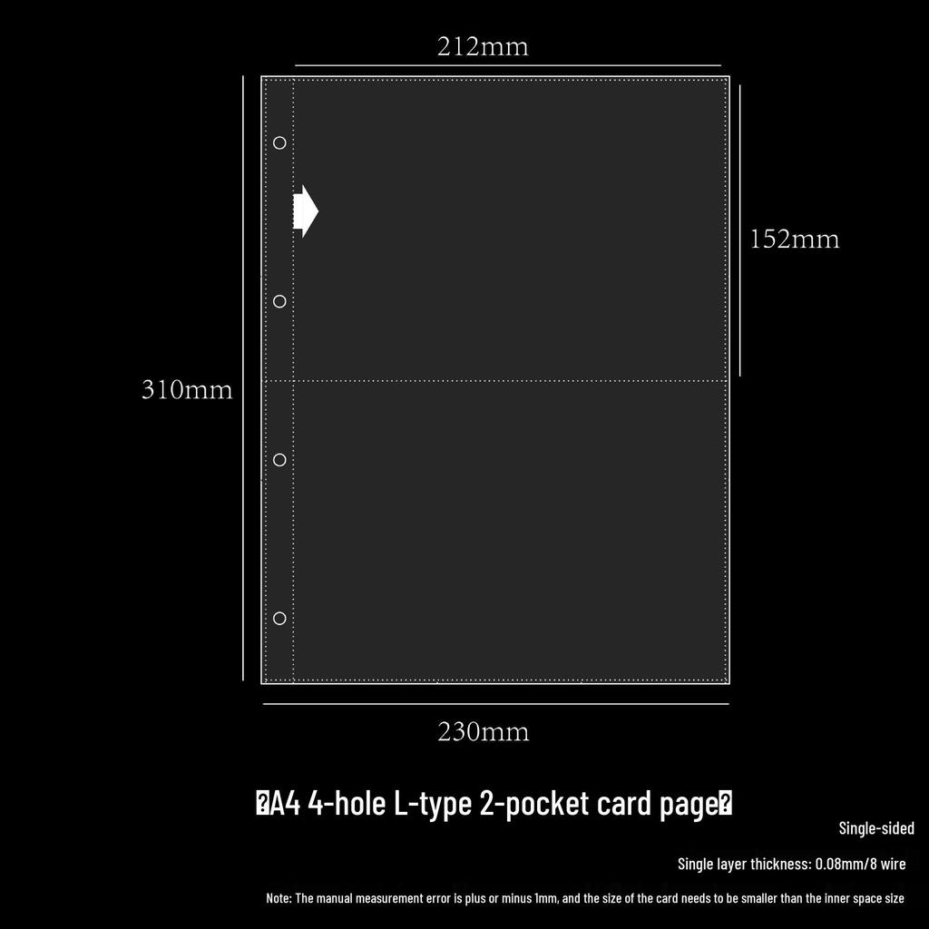 Transparent Card Album Inner Pages for A4/A5/A6/A7 Binders - Nine & Four Pocket Star Fandom Card Storage Refills