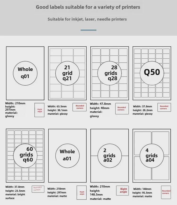 Hârtie autoadezivă mată A4 pentru etichete cu adeziv puternic