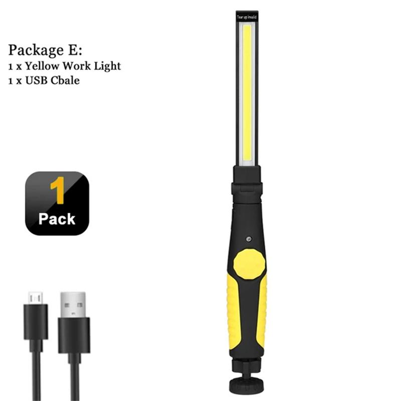 COB LED svítilna Magnetická pracovní svítilna USB dobíjecí háček na svítilnu Přenosná lampa Kontrolní světlo Kempingová svítilna na opravu auta