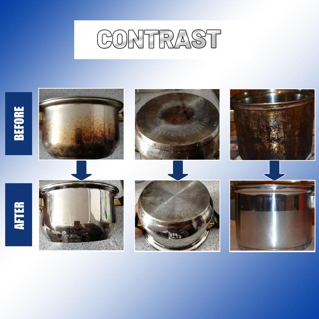 Stainless Steel Cleaning Paste Kitchen Utensils Cleaning Black Scale Stains on the Bottom of Pots and Pans Polishing Rust Removal Paste