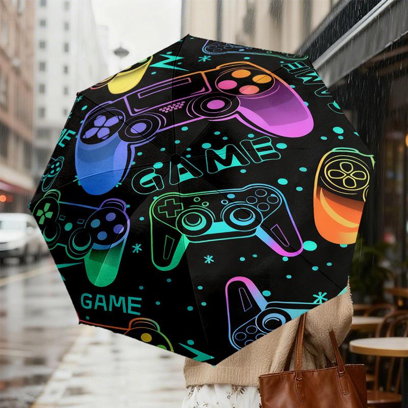 1pc Game Controller Pattern Umbrella Design Automatic Opening and Closing Umbrella, High-quality Travel Umbrella,  C1128197