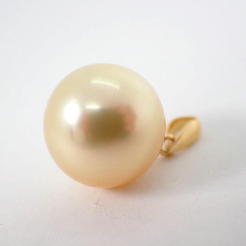 [New] K18 South Sea White Pearl Golden Pearl Pendant Top/j33-12