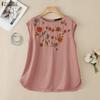 ZANZEA Women Casual Round Neck Floral Print Loose Sleeveless Tank Tops