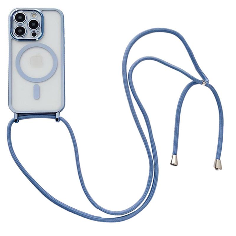 For iPhone 12 Pro Magnetic Case Crossbody Lanyard TPU Phone Cover