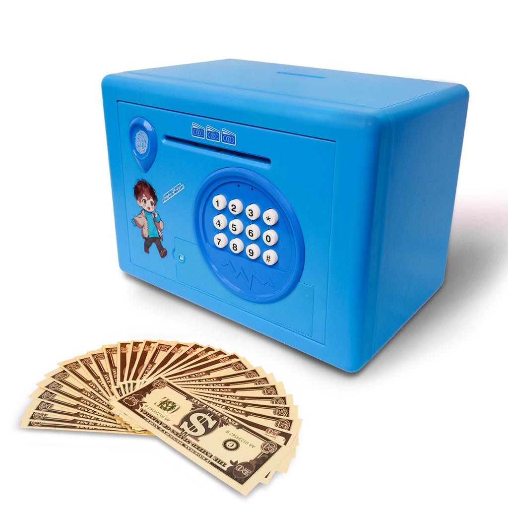 Cofrinho Transfronteiriço para Crianças: Mini Cofre de Moedas com Impressão Digital e Senha Recursos Antifurto para Educação Infantil