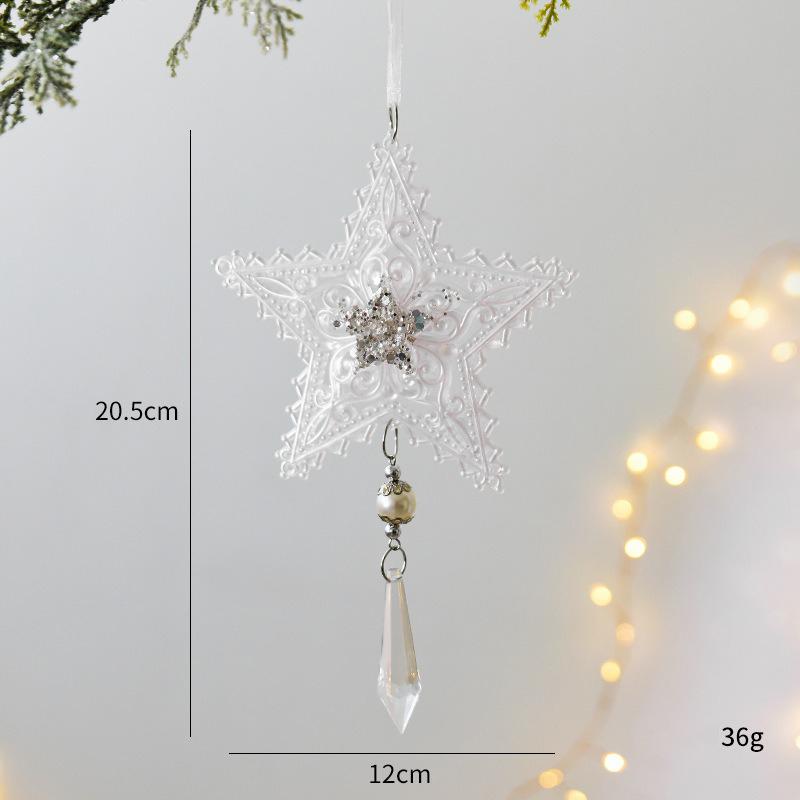 Crystal Christmas Ornaments for Tree Decorations-Hanging Acrylic Deer Icicle Ornaments with Drop Pendants Home Party Accessories