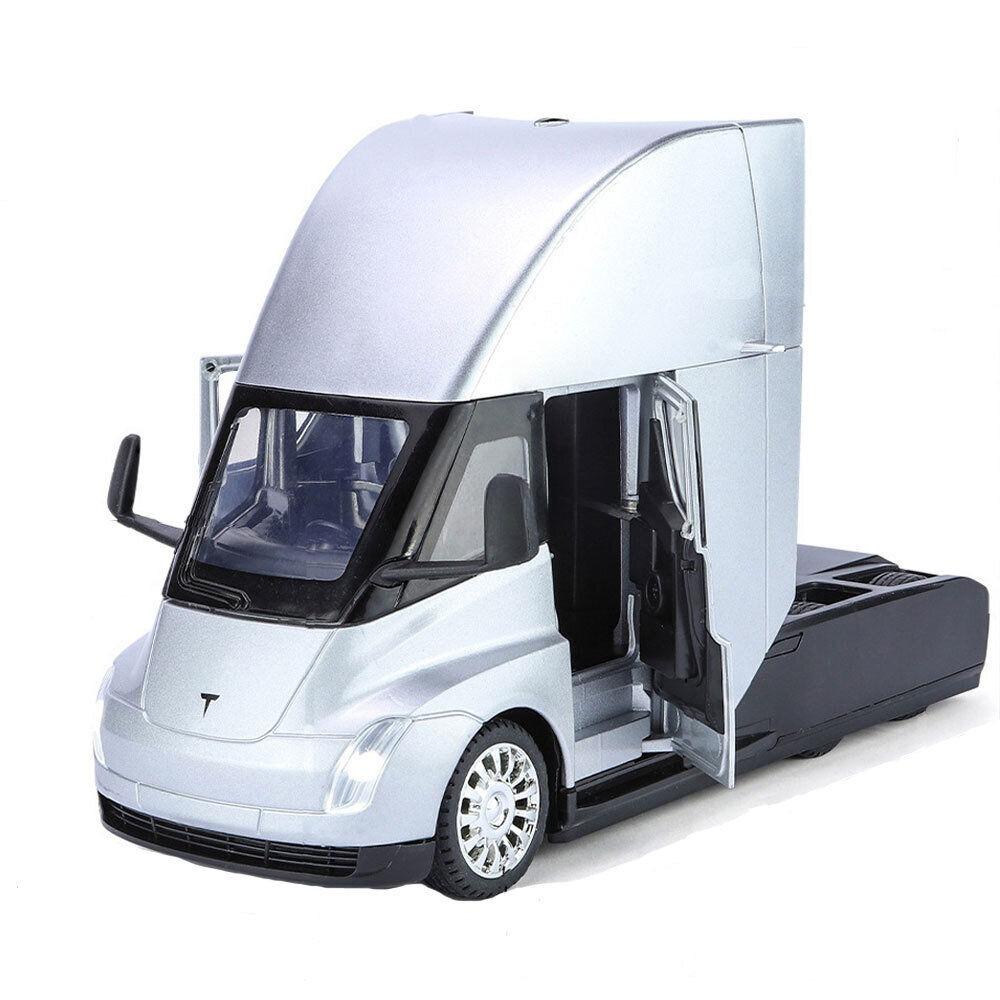 1/32 Tesla Trailer The Cast Model Car Toy for Kids Boys Collection
