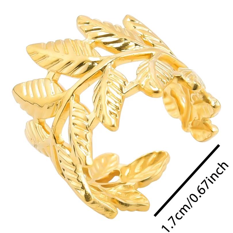 Bohemian Gold Color White Enamel Open Rings Luxury Irregular Stainless Steel Adjustable Finger Ring Women Charm Jewelry Gifts