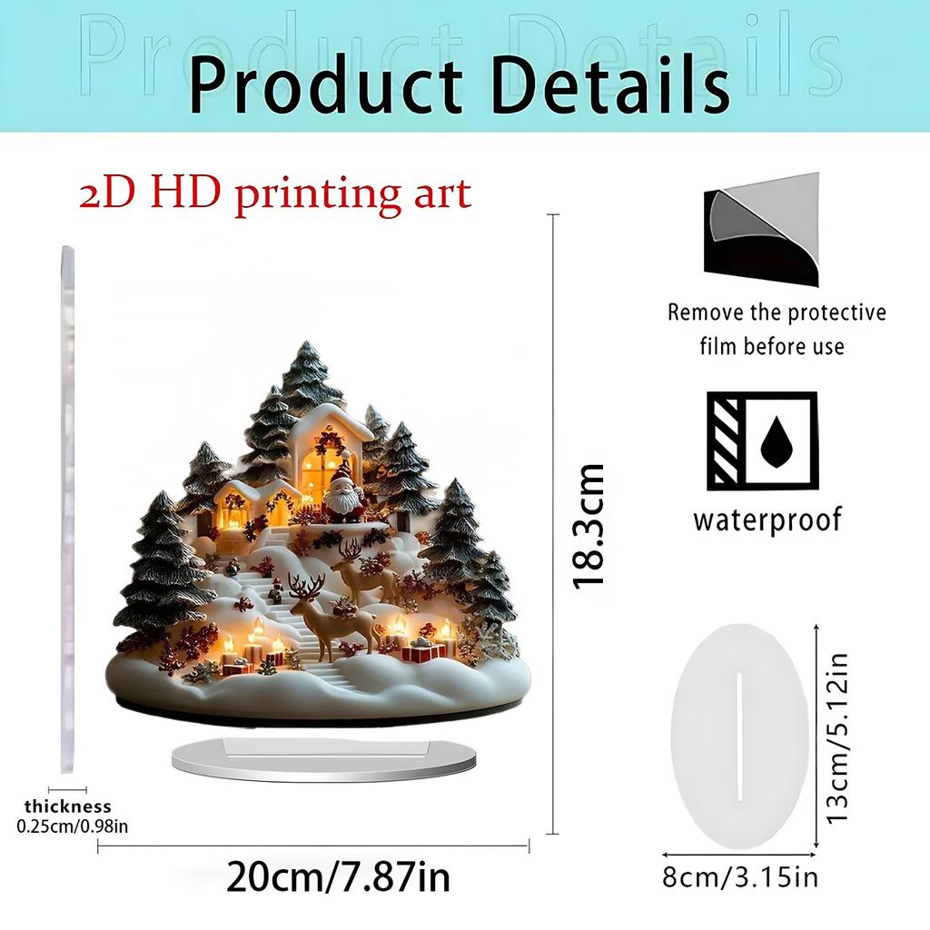 Desktop Display Ornament Smooth Holiday Ornament 2d Acrylic Ornament Simple For Office Desk Family Gathering Office Decoration