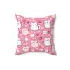 Kitty cats pink hearts home room decor pillow throw cushion kawaii girls teens
