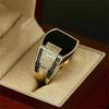 Luxury Modern Style Men's Black Crystal Zircon Ring Hiphop Men's Punk Masonic Freemason Totem Promise Ring Wedding Party Jewelry