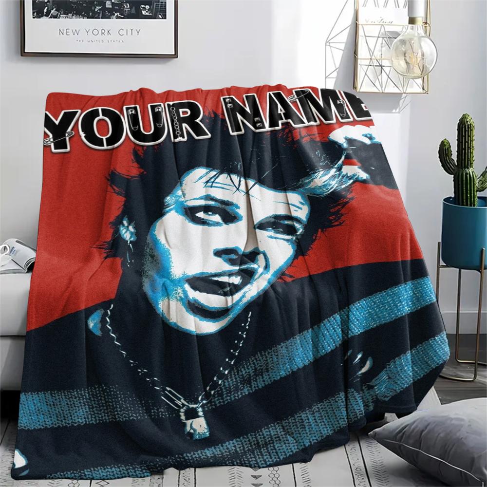 1PC Custom Name Yungblud Patterned Flannel Blanket Suitable For All Seasons for Home Decor Warmth and Comfort Gifts Holiday Present