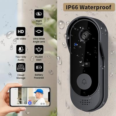 Tuya Chytrá domácnost Vodotěsný Zvonek Noční vidění Monitory HD Video Kamera 2.4G WIFI Bezdrátový Interkom Hlasový Zvonek