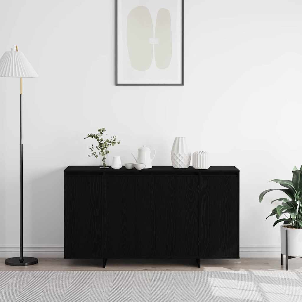 Sideboard in Black Oak Look 135 x 41 x 75 cm Engineered Wood
