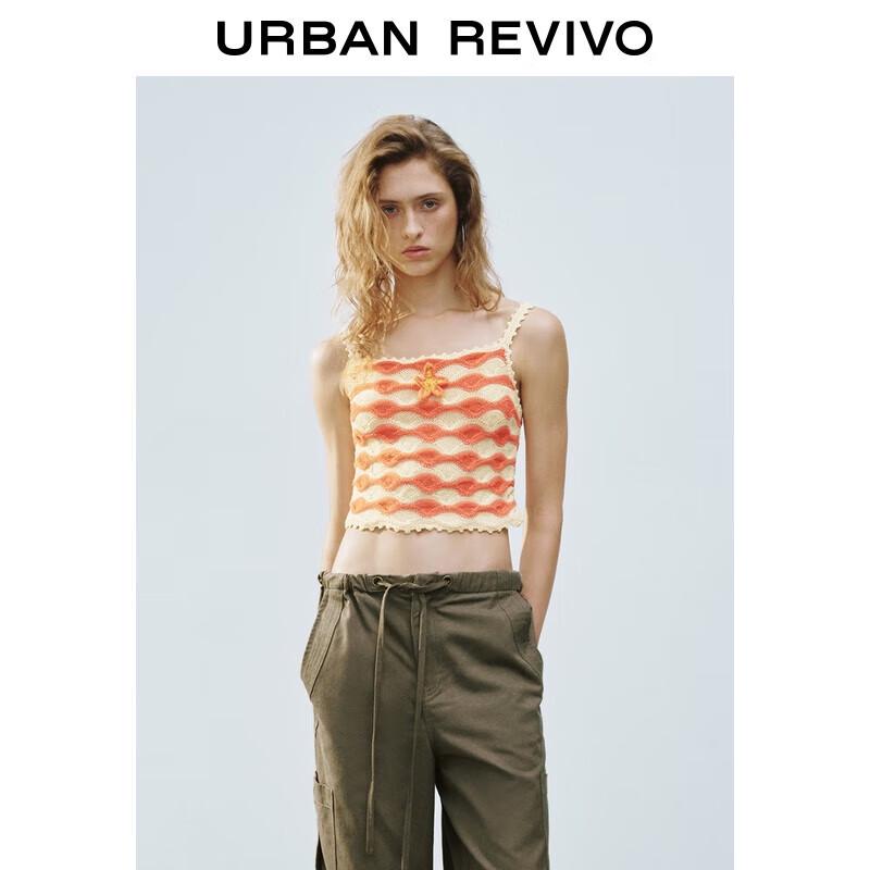 

UR 2025 Дофаминовый Цветочный Облегающий Вязаный Жилет XL