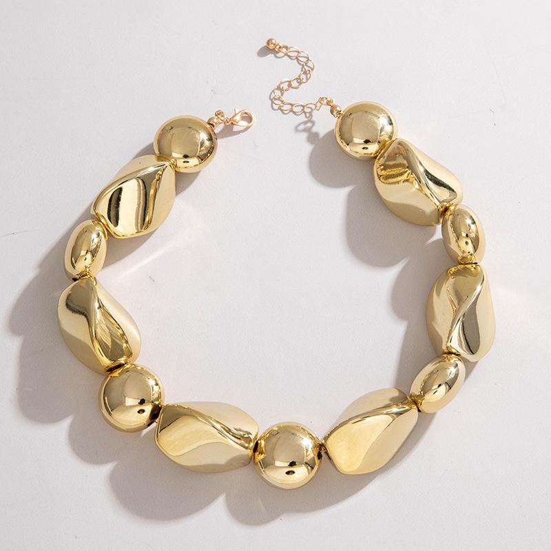Letter Splicing Collarbone Chain European and American Style Geometric Rectangular Necklace Necklace Necklace Jewelry Women