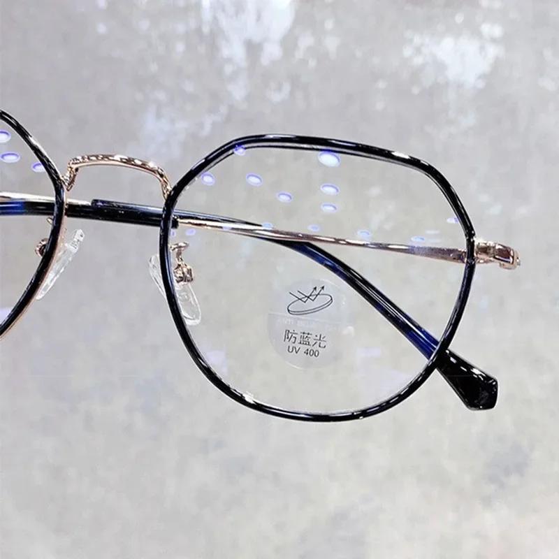 Finished Myopia Glasses Women Round Nearsighted Eyewear with Minus Degree -0.5 to -6 Diopter for Clear Vision