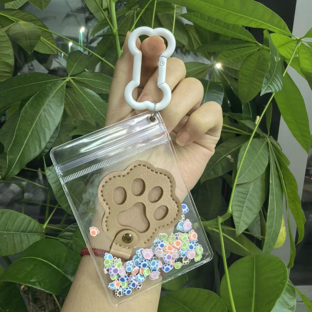 Handmade Cat Claw Keychain Creative Pet Hair Storage Bag Pets Hair Storage Keychain Couple