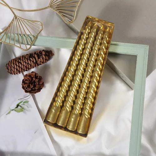 4PCS Pillar Candles Household Black Candle Decoration European Style Long Pole Colored Electroplated Candle Holders