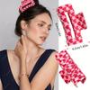Pink Heart-shaped Printed Rectangular Gripping Clip Non-slip Hair Clip Sweet Ponytail Clip Hair Valentine's Day Party Shark Clip