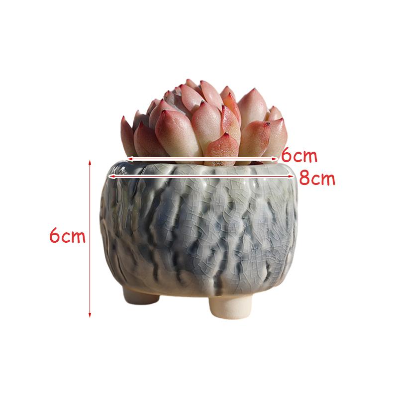 NEW Ceramic Flower Pot Creative Design Ice Cracked Glaze Succulent Pot Planter Small Flowerpot Home Hotel Ornament Decoration