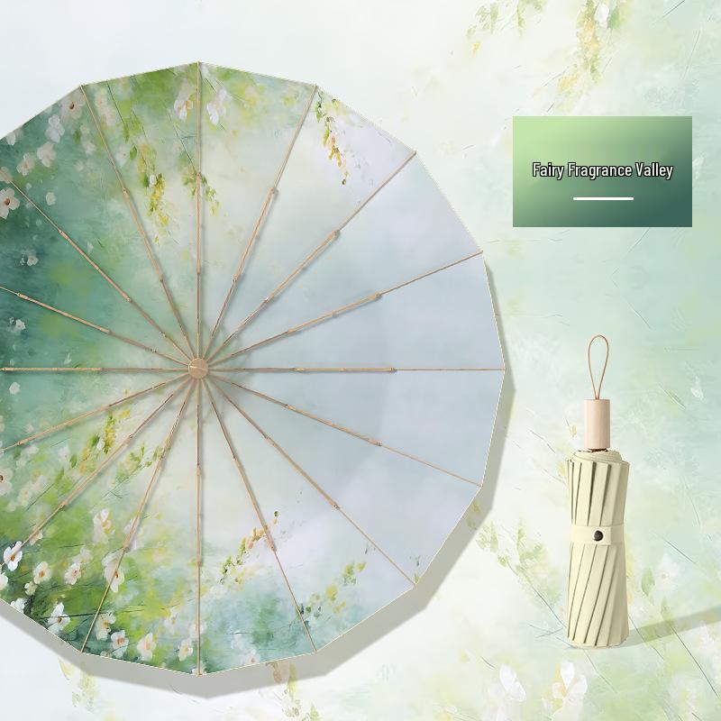 

Зонт от солнца с УФ-защитой, 16 ребер, ручной, двойного назначения (защита от солнца и дождя), возможность нанесения логотипа