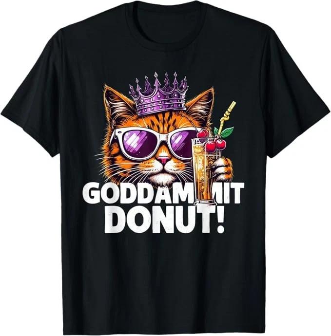 Donut Princess Cat Meme Tee – Kawaii Funny Cartoon Style T-Shirt 3XL