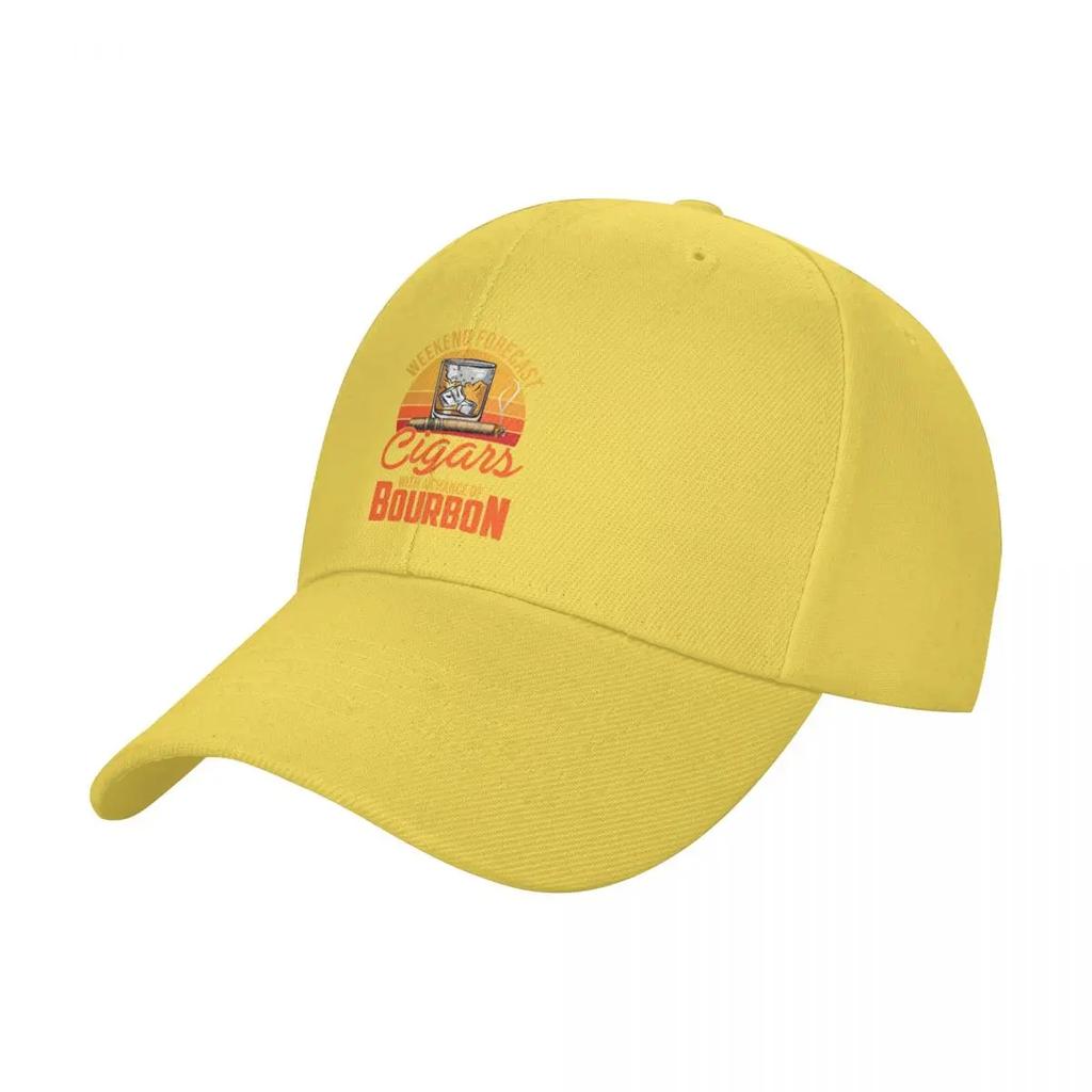 Weekend Forecast Cigars With A Chance Of Bourbon Baseball Cap Luxury Cap Fishing Hat Cosplay Baseball For Unisex Women's