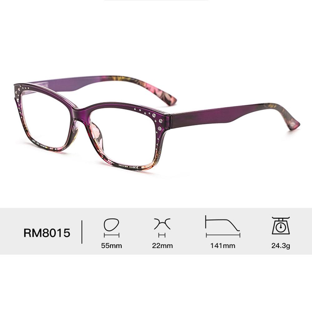 

KLASSNU Square Presbyopia Reading Glasses For Women Men Fashion Transparent Lens Computer Myopia Glasses Eyeglasses +1.0-+4.0 +400 фіолетовий
