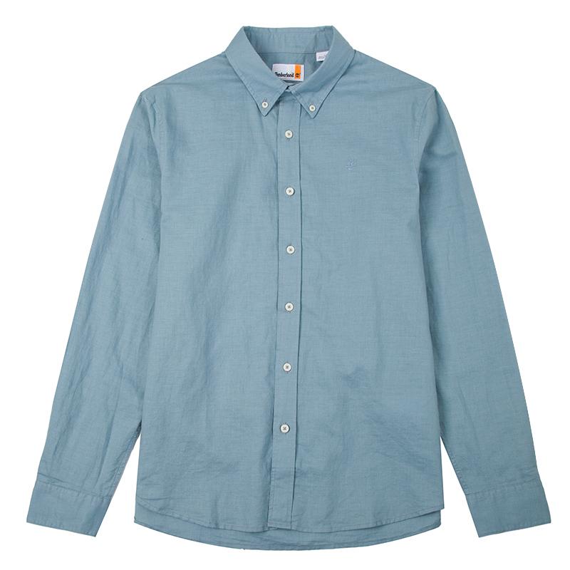 Timberland Fashion Solid Color Button Outdoor Long Sleeve Shirt Men shirts Light-Blue A24WR-758