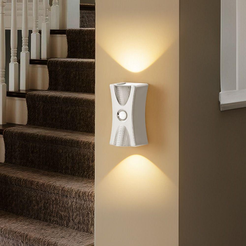 Adjustable Brightness LED Wall Lamp 3 Color Magnetic Base Motion Sensor Light Up Down Light ABS Body Rechargeable Night Light