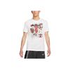 Cartoon LeBron James Basketball Print Sports Crew Neck Short Sleeve T-Shirt Men Tops White DD0789-100