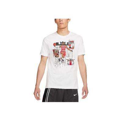 Cartoon LeBron James Basketball Print Sports Crew Neck Short Sleeve T-Shirt Men Tops White DD0789-100