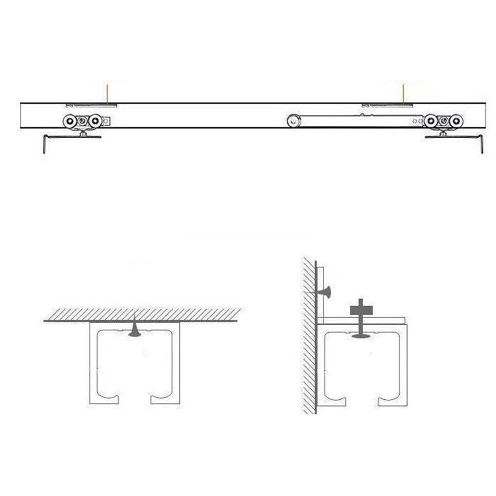 2pcs Sliding Door Roller Hardware Slide Doors Pulley 4-Wheels Glass Door Hanging Rail Track Pulley Silent Nylon Wheels