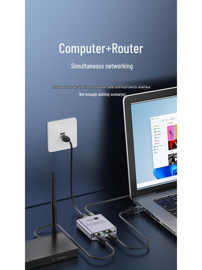 Splitter ed Estensore di Rete Gigabit a Doppia Porta RJ45
