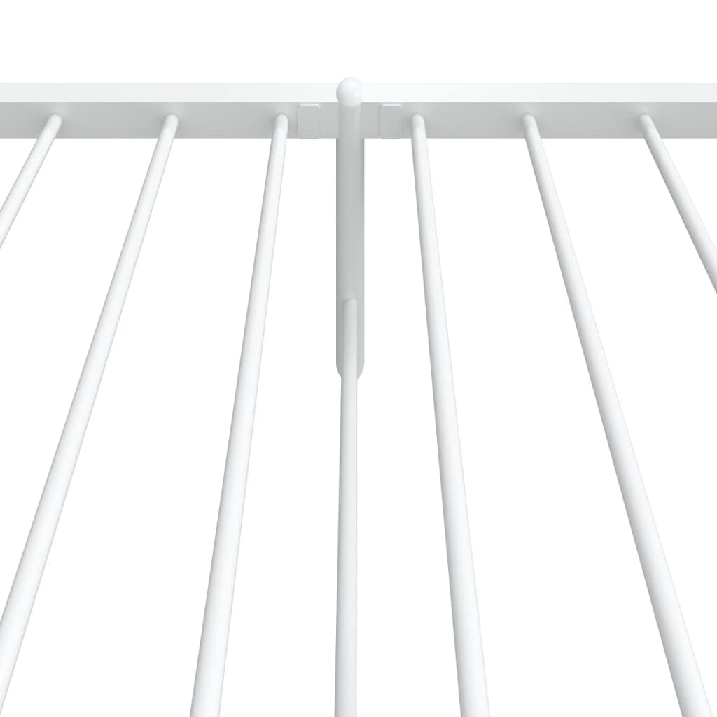 Metal Bed Frame with Headboard and Footboard White 107 x 203 cm